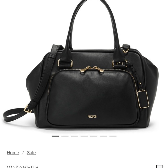TUMI Black Leather Adrian Carryall New Voyageur